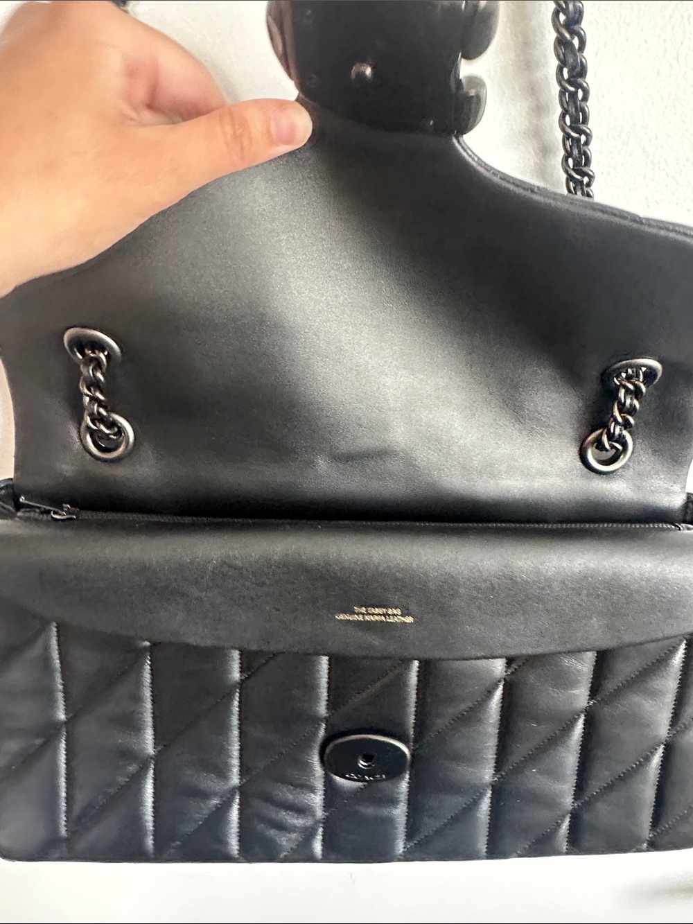 Coach Large Tabby Black Quilted Shoulder Bag with Chain Strap - Picture 3 of 6